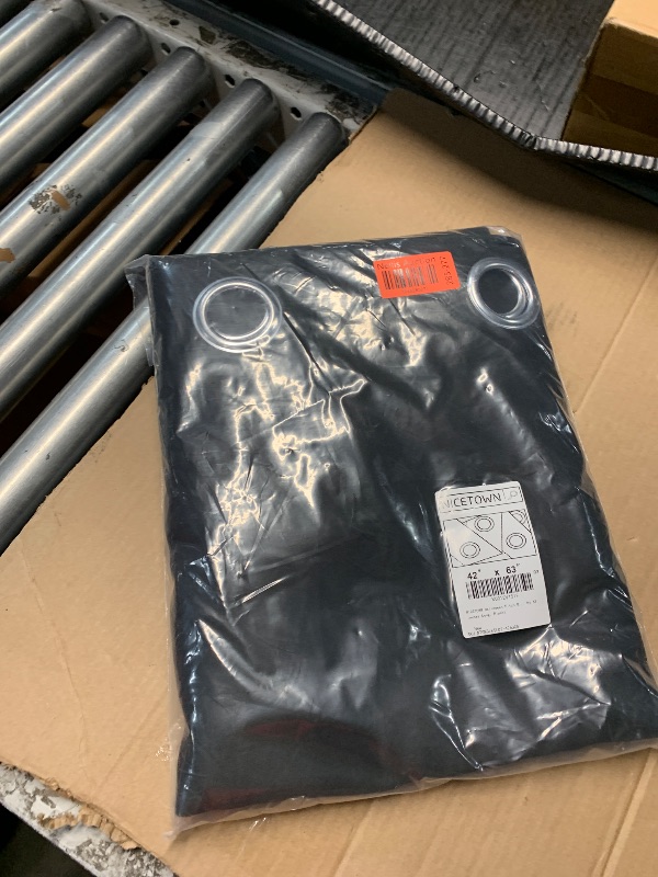 Photo 1 of (USED/FAIR) (BAGGED) NICETOWN Halloween Pitch Black Solid Thermal Insulated Grommet Blackout Curtains/Drapes for Bedroom Window (2 Panels, 42 inches Wide by 63 inches Long, Black)