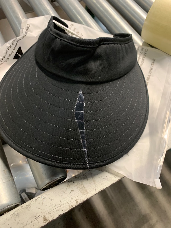 Photo 1 of ***(MINOR DAMAGE/SEE NOTES)***Sun Visor Hats Women Large Brim Summer UV Protection Beach Cap Black