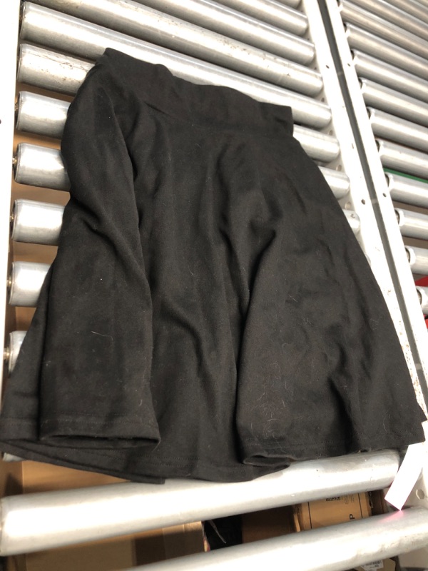Photo 1 of (USED/FAIR) Dani's Choice High-Waisted Cotton Blend Skirt with Pockets - Knee Length A-line Flare for Business and Casual Wear (SMALL, Black)
