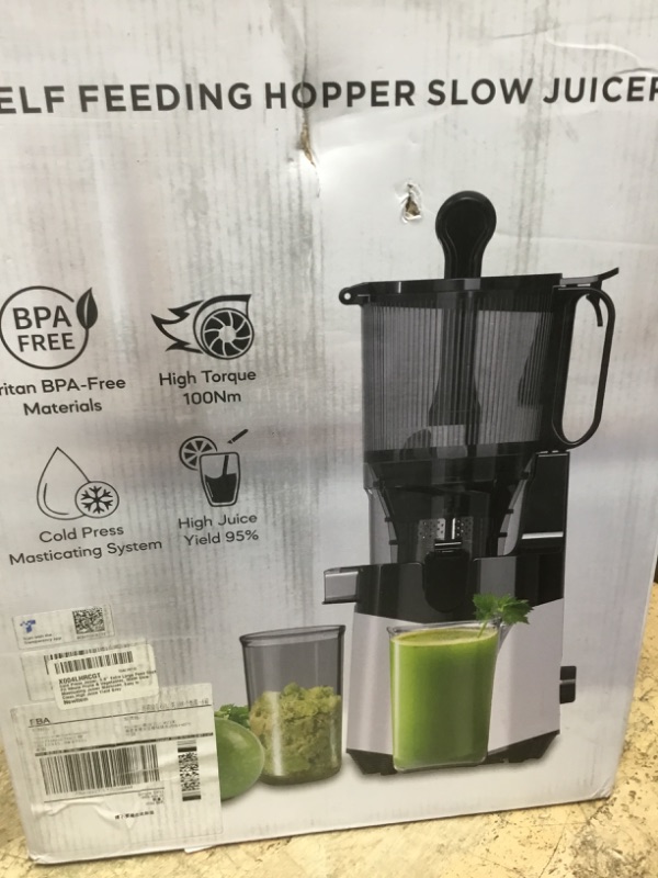 Photo 1 of Cold Press Juicer, 5.8" Extra Large Feed Chute Fit Whole Fruits & Vegetables, 350W Slow Masticating Juicer Machines, Easy to Clean,High Juice Yield?Grey?