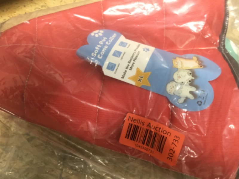 Photo 1 of (USED/FAIR) (BAGGED) Dog Cone Soft Surgery Dog Cone Collar - Adjustable Long Foldable Comfortable for Recovery Alternative Prevent Biting Stop Licking Wound Small Medium Large Dogs (Strawberry Red, XL)