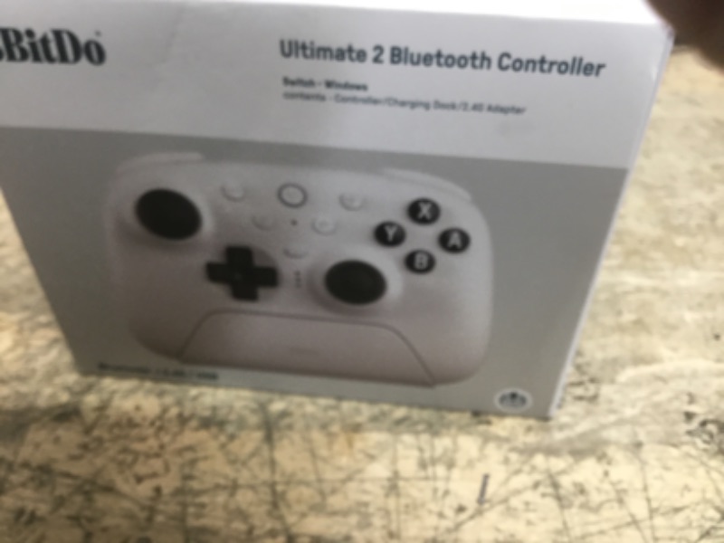 Photo 1 of 8Bitdo Ultimate 2 Bluetooth Controller for Switch/Switch 2 & Windows PC, Switch Pro Controller with TMR Joysticks, Switchable Hall Effect/Tactile Triggers, Vibration and Motion Control - White
