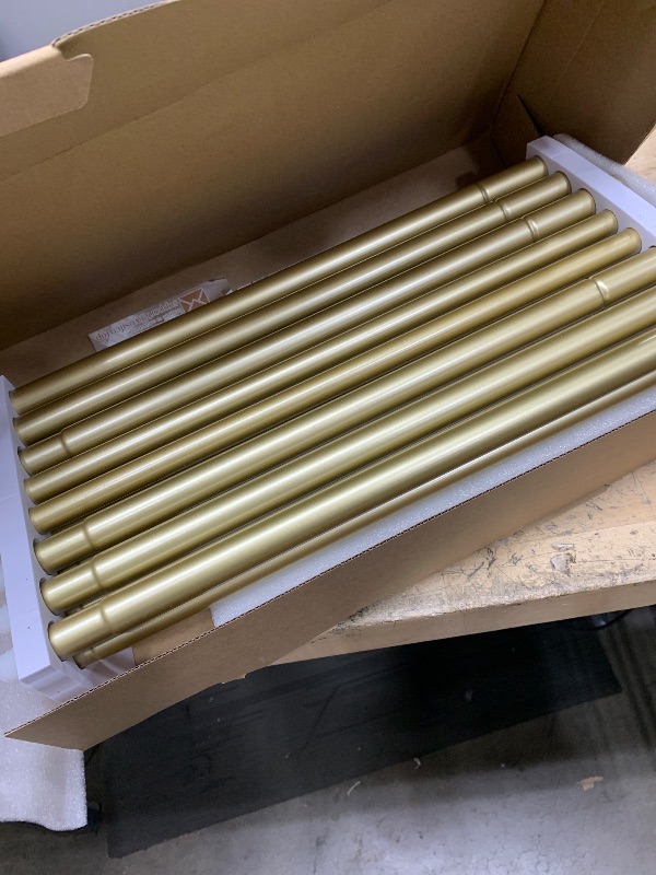 Photo 1 of 2 Pack Gold Blackout Double Curtain Rods Set, USFOOK Wrap Around Curtain Rods for Windows 32 to 58 Inch, 6/8 Inch Room Darkening Curtain Rod, Decorative Drapery Rods for Home