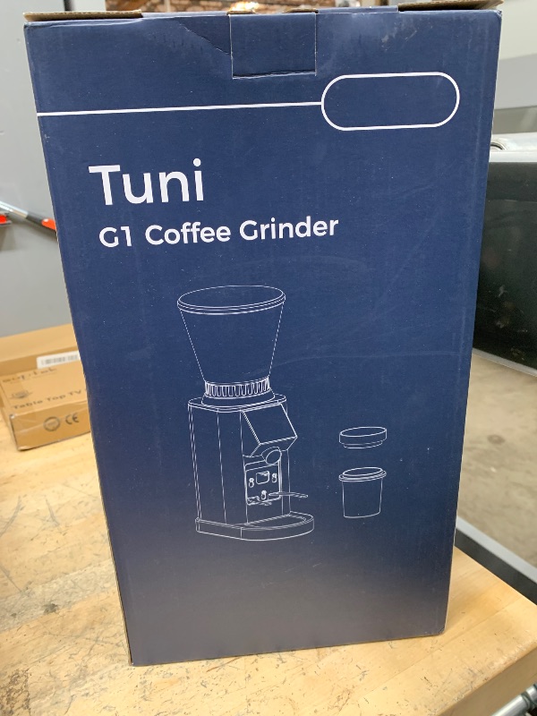 Photo 1 of ***MISSING HARDWARE****Tuni G1 Conical Burr Coffee Grinder, 48 Grind Settings Anti-static Burr Mill, Precision Electronic Timer and LED Touchscreen for Espresso/Drip/Cold Brew/French Press, Stainless Steel, Ivory