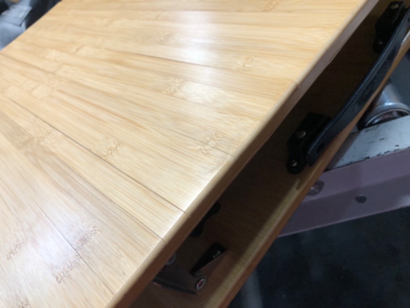 Photo 1 of ***USED - DAMAGED - CRACKED - SEE PICTURES***
KingCamp Bamboo Folding Table, 4-Fold Camping Adjustable Height Portable Outdoor Lightweight & Compact Table with Aluminum Frame for RV Picnic BBQ Tailgating