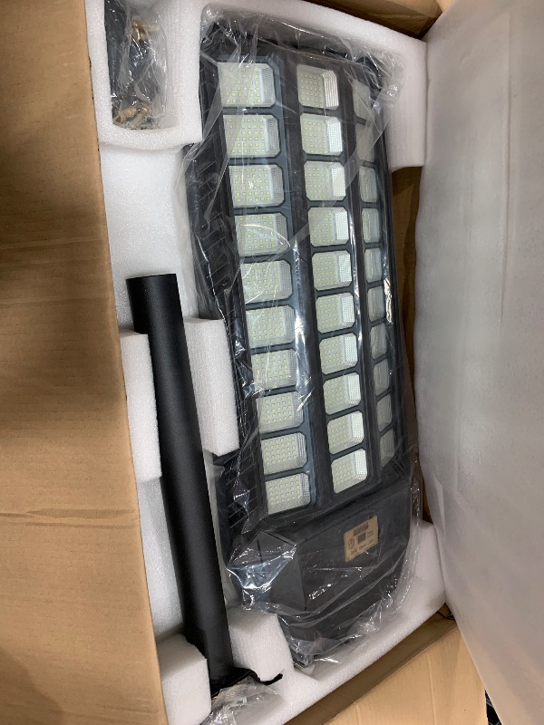 Photo 1 of ******************ONLY 1 LIGHT**********************
CEDIO Solar Street Lights Outdoor, 9800W Solar Lights Outdoor, 450000 Lumens LED Street Light Waterproof IP67 Dusk to Dawn,LED Flood Light with Motion Sensor 2 Pack