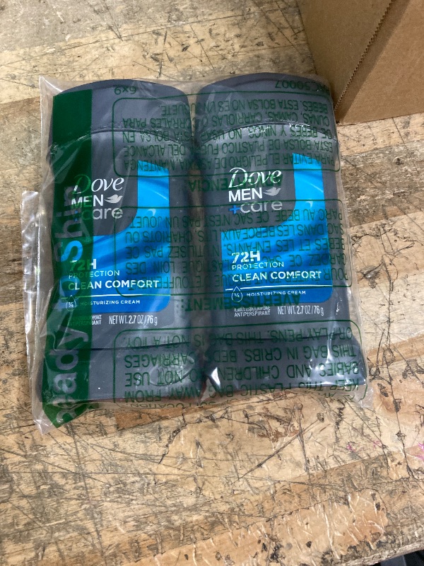 Photo 1 of DOVE MEN + CARE Antiperspirant Deodorant Stick Clean Comfort Twin Pack 72-Hour Sweat & Odor Protection Antiperspirant for Men With 1/4 Moisturizing Cream 2.7 oz