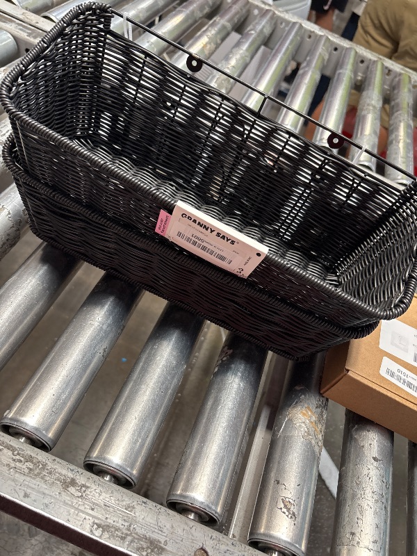 Photo 1 of  2 black hanging baskets