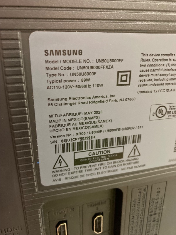 Photo 1 of **SMASHED SCREEN FINAL SALE**Samsung 50-Inch Class Crystal UHD U8000F 4K Smart TV (2025 Model) Endless Free Content, Crystal Processor 4K, MetalStream Design, Knox Security, Alexa Built-in
