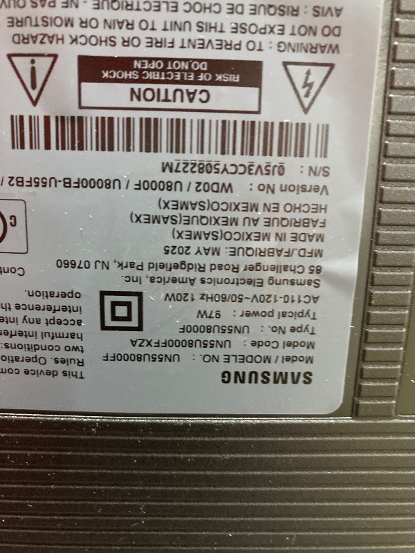 Photo 1 of **SMASHED SCREEN FINAL SALE**Samsung 55-Inch Class Crystal UHD U8000F 4K Smart TV (2025 Model) Endless Free Content, Crystal Processor 4K, MetalStream Design, Knox Security, Alexa Built-in