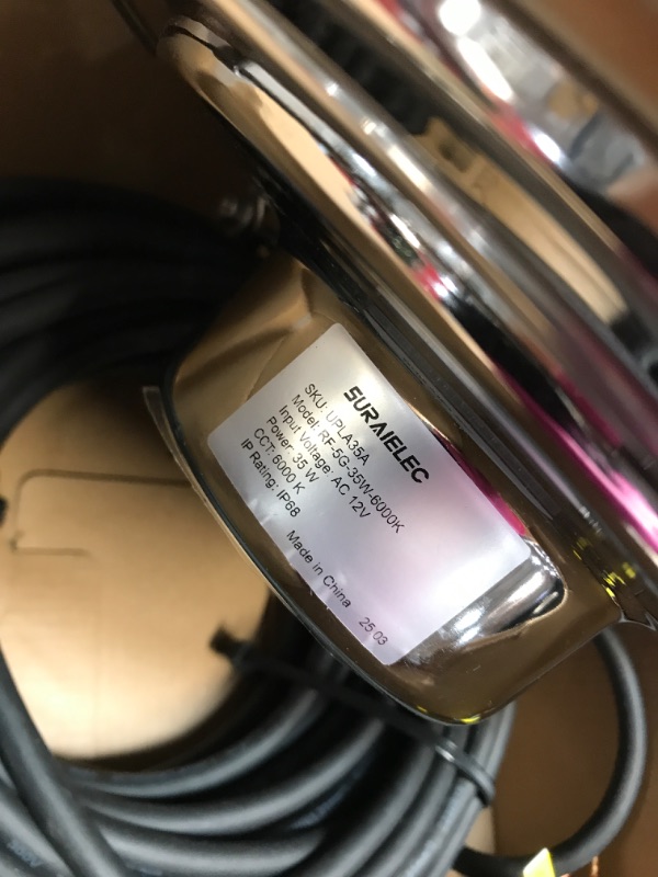 Photo 1 of (UNTESTED) SURAIELEC 12V AC Pool Lights for Inground Pool, 10 inch Underwater Pool Light Replacement, 35W LED, 3000LM, 6000K Cool White, Swimming Pool Light for Pentair Wet Niches, 50FT Cord