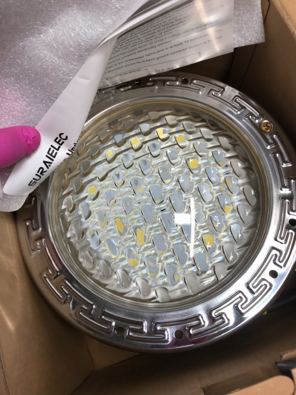 Photo 1 of (UNTESTED) SURAIELEC 12V AC Pool Lights for Inground Pool, 10 inch Underwater Pool Light Replacement, 35W LED, 3000LM, 6000K Cool White, Swimming Pool Light for Pentair Wet Niches, 50FT Cord