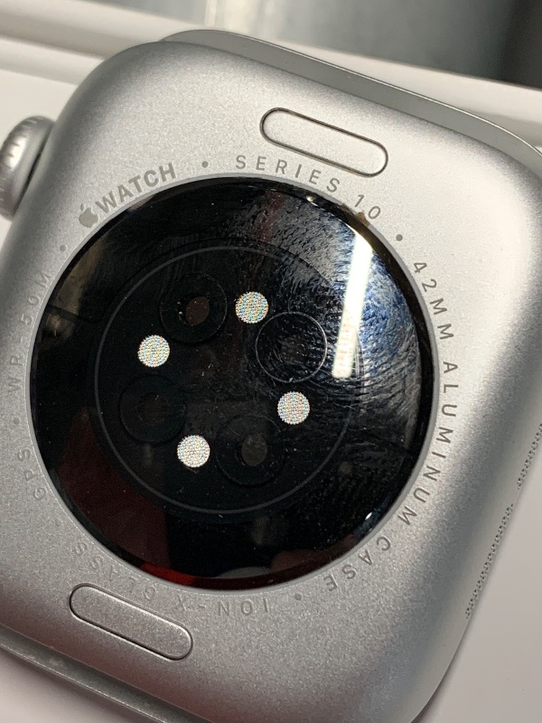 Photo 1 of (icloud locked)(may need to contact apple) Apple Watch Series 10 [GPS + Cellular 42mm case] Smartwatch with Silver Aluminium Case with Blue Cloud Sport Loop. Fitness Tracker