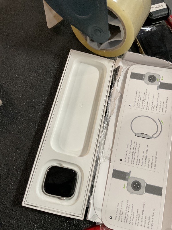 Photo 1 of (MISSING WATCH BAND) (icloud locked)(may need to contact apple) Apple Watch Series 10 [GPS + Cellular 42mm case] Smartwatch with Silver Aluminium Case with Blue Cloud Sport Loop. Fitness Tracker