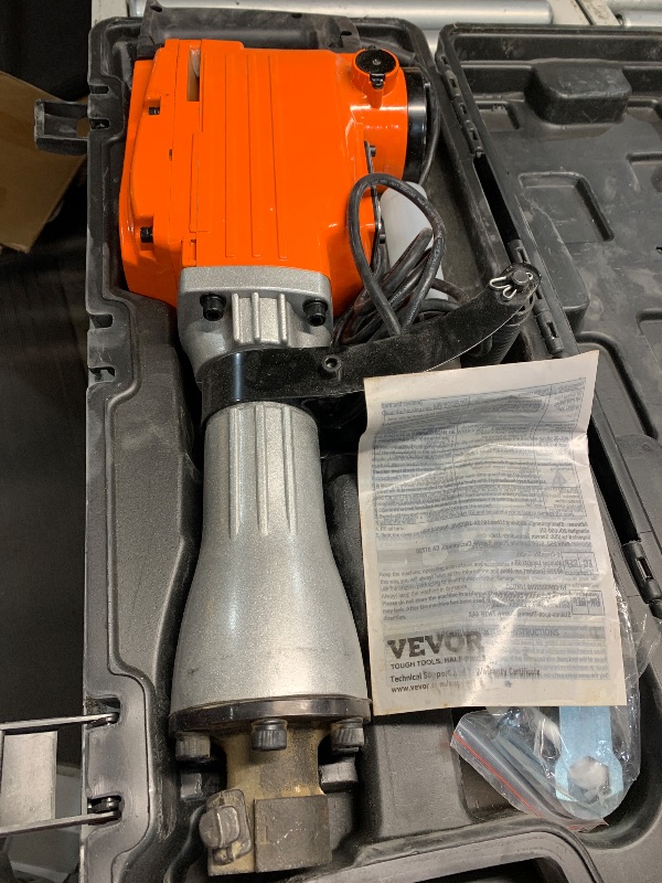 Photo 1 of (used)(see all images) VEVOR Demolition Jack Hammer, MAX 2200W Electric Jackhammer Heavy Duty, 1350 BPM Concrete Breaker 4pcs Chisels Bit Chipping W/Case, Gloves