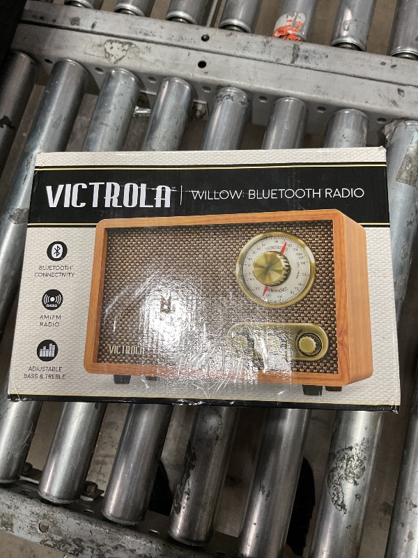Photo 1 of **FOR PARTS ONLY/ NON-FUNCTIONAL** Victrola Willow – Retro Wood Bluetooth Radio with Built-in Speakers: Elegant & Vintage Design, Rotary AM/FM Tuning Dial, Bass & Treble Control, Wireless Streaming (Espresso)