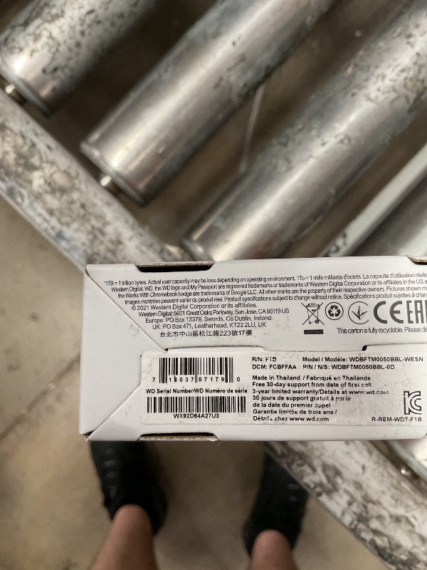 Photo 1 of **PASSWORD ENCRYPTED FROM PREVIOUS USE** WD 5TB My Passport Ultra, Blue, Portable External Hard Drive, backup software with defense against ransomware, and password protection, USB-C and USB 3.1 - WDBFTM0050BBL-WESN