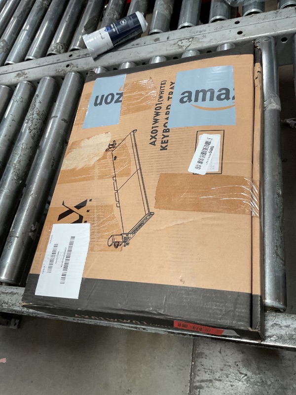 Photo 1 of AX WABER Keyboard Tray Under Desk Pull Out with Extra Sturdy C Clamp Mount System, 27.3 (32.5 inch Including Clamps) x 11 Inch Slide-Out Platform Computer Drawer for Typing White AX01WW01