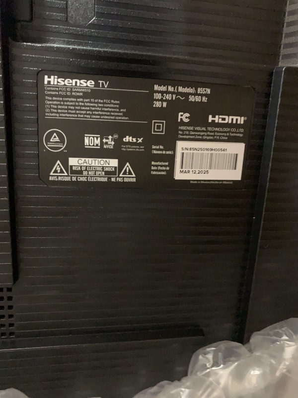 Photo 1 of ***CRACKED SCREEN***Hisense - 85" Class S7 Series CanvasTV 4K QLED TV with Hi-Matte Display and UltraSlim Wall Mount