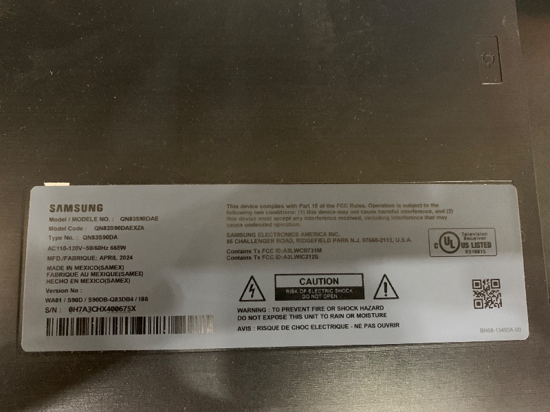 Photo 1 of ***DAMAGED TV***Samsung 83-Inch Class OLED 4K S90D Series HDR+ Smart TV w/Dolby Atmos, Object Tracking Sound Lite, Motion Xcelerator, Real Depth Enhancer, 4K AI Upscaling, Alexa Built-in (QN83S90D, 2024 Model)