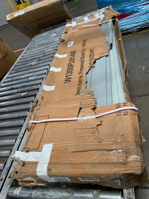 Photo 1 of ************INCOMPLETE ITEM, THIS IS ONLY 1 BOX IN A MULTI BOX SET**************
14 x 12 FT Outdoor Storage Shed, Metal Garden Tool Shed with Slooping Roof, Lockable Doors and Aluminum Frames, Easy to Assemble for Garden, Patio, Lawn, Grey