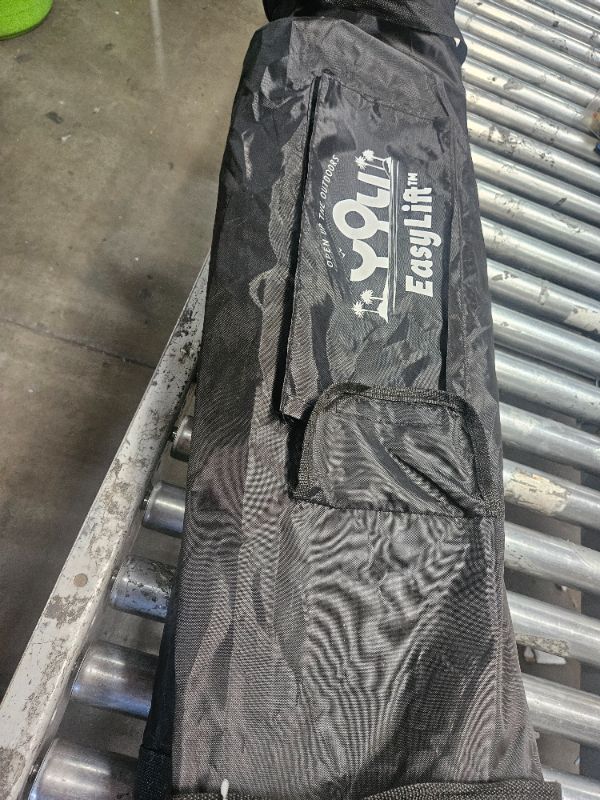 Photo 1 of ** missing tarp cover, only frame ** YOLI FORTRUSS EasyLift 10’x10’ Pop Up Instant Canopy with Reinforced Y-Truss Frame, 99% UV Protection, Water Resistant & Fire-Retardant Top, 4 Height Settings with Sidewall and Wheeled Carry Bag