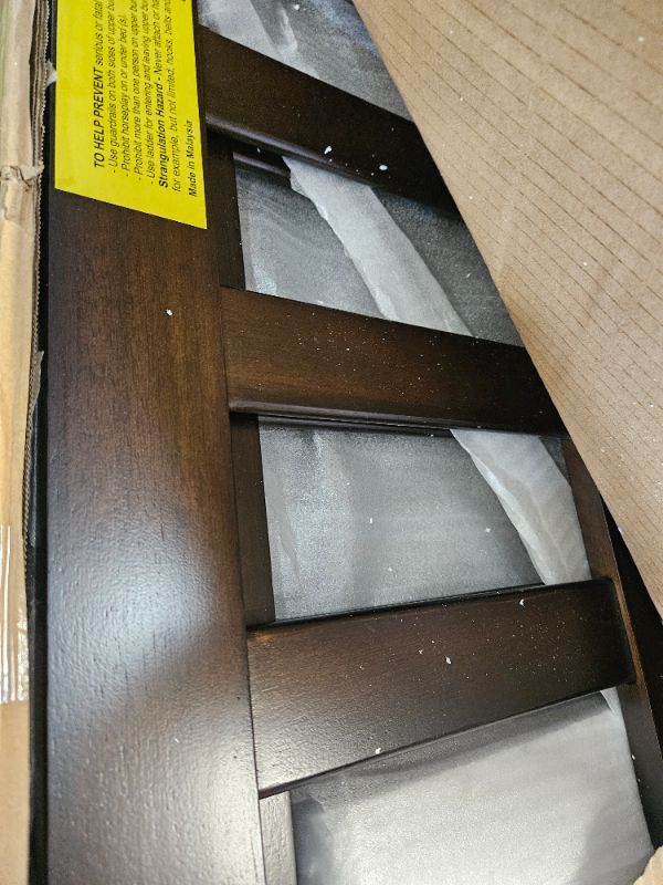 Photo 1 of ** only box # 2 missing box # 1 ** riple Twin Bunk Bed for Kids, Wood Detachable Bunk Beds with Guardrails & Ladders, Twin Over Twin Over Twin Bed Frame for Kids Girls Boys Teens, Espresso