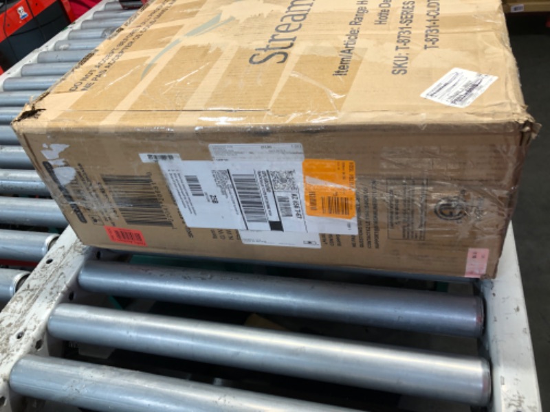 Photo 1 of ***DAMAGED - BENT - SEE PICTURES***
Streamline Ostiglia Ductless Undermount 165 CFM Range Hood in Brushed Stainless Steel with Mesh Filters, Push Button Control, LED Lights (SKU: T-8731-1-DL)