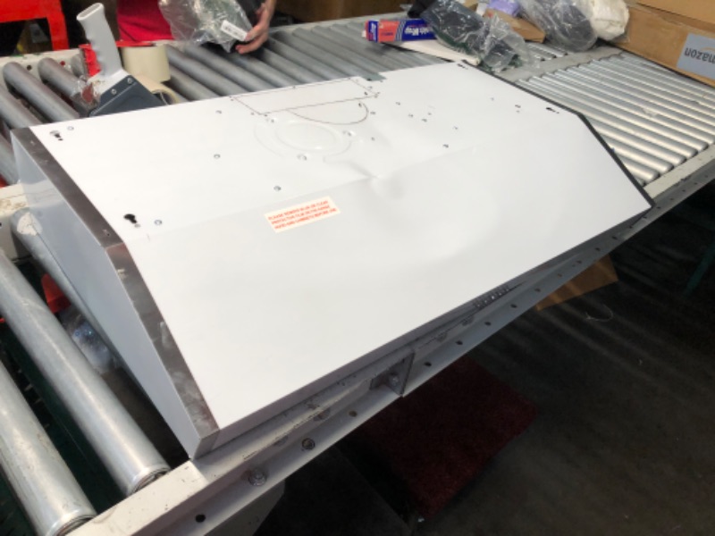 Photo 1 of ***DAMAGED - BENT - SEE PICTURES***
Streamline Ostiglia Ductless Undermount 165 CFM Range Hood in Brushed Stainless Steel with Mesh Filters, Push Button Control, LED Lights (SKU: T-8731-1-DL)