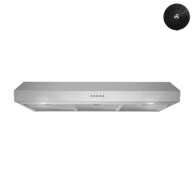 Photo 1 of ***DAMAGED - BENT - SEE PICTURES***
Streamline Ostiglia Ductless Undermount 165 CFM Range Hood in Brushed Stainless Steel with Mesh Filters, Push Button Control, LED Lights (SKU: T-8731-1-DL)