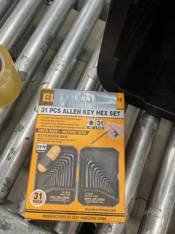 Photo 1 of 31-Piece Hex Key Set - Allen Wrench Set, SAE and Metric Allen Keys MM(0.7mm-10mm) SAE(0.028"-3/8) Heat-Treated, Torque Handle, High Leverage, Long & Short Keys, Easy Organization