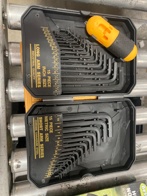 Photo 1 of 31-Piece Hex Key Set - Allen Wrench Set, SAE and Metric Allen Keys MM(0.7mm-10mm) SAE(0.028"-3/8) Heat-Treated, Torque Handle, High Leverage, Long & Short Keys, Easy Organization