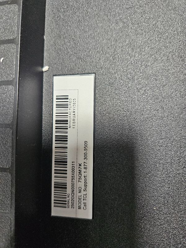Photo 1 of ** Broken screen, final sale ** TCL 75-Inch Class QM7K Series QD-Mini LED 4K UHD Google Smart TV Best Premium Mini-LED TV - QLED, 144hz, 288hz Gaming Rate, Anti-Reflective Screen, Bang & Olufsen Audio, Atmos (75QM7K, 2025 Model)