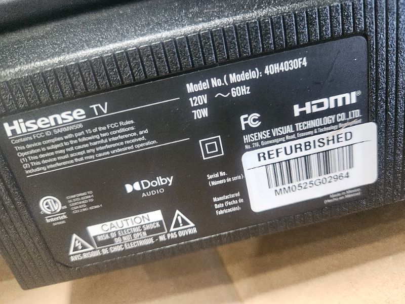 Photo 1 of ** Broken screen final sale ** Hisense 40-Inch Class H4 Series LED Roku Smart TV with Alexa Compatibility (40H4F, 2020 Model)