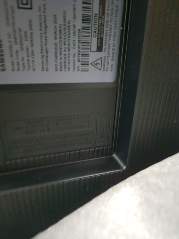Photo 1 of ** damaged screen,  final sale **  Samsung 85-Inch Class Neo QLED QN70F 4K Mini LED Smart TV (2025 Model) NQ4 AI Gen2 Processor, Quantum Matrix Technology Slim, Motion Xcelerator 144Hz, Samsung Vision AI, Alexa Built-in