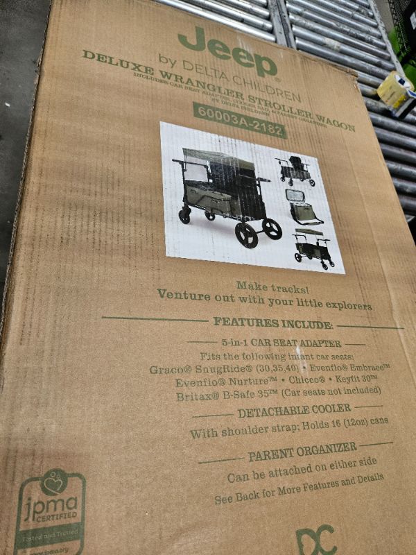 Photo 1 of *************MISSING PARTS***********
Jeep Deluxe Wrangler Stroller Wagon with Cooler Bag and Parent Organizer by Delta Children, Black/Green