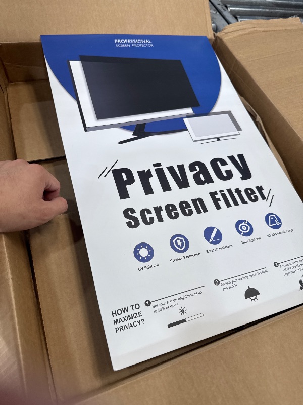 Photo 1 of [2 Pack] 23.6 Inch Computer Privacy Screen for 16:9 Aspect Ratio Widescreen Monitor, Eye Protection Anti Glare Blue Light Computer Monitor Privacy Filter, Removable Anti-Scratch 23.6 Protector Film