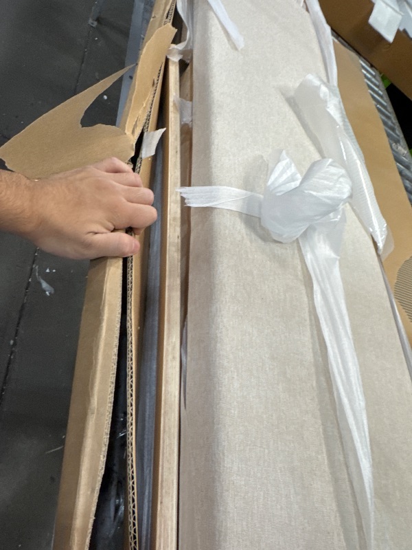 Photo 1 of ** Partial set missing box 1/2 only have box 2/2**  Full Size Daybed with Trundle, Upholstered Bed Frame with Twin Trundle and Wood Slat Support for Bedroom Guest Room Living Room, No Box Spring Needed, Linen Fabric, Beige