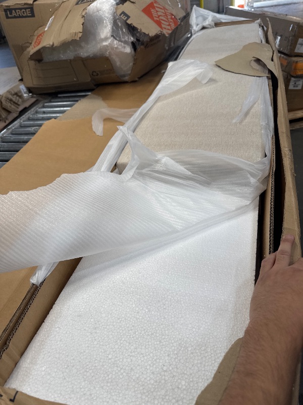 Photo 1 of ** Partial set missing box 1/2 only have box 2/2**  Full Size Daybed with Trundle, Upholstered Bed Frame with Twin Trundle and Wood Slat Support for Bedroom Guest Room Living Room, No Box Spring Needed, Linen Fabric, Beige