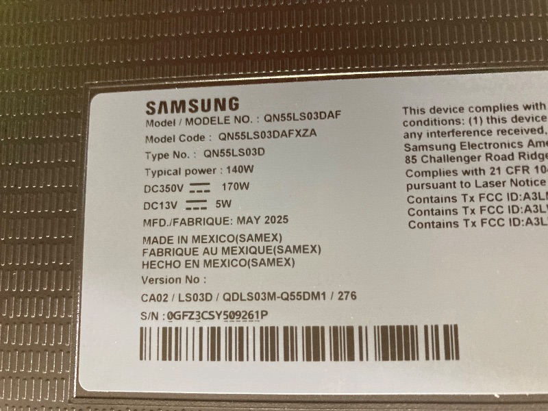 Photo 1 of **SMASHED SCREEN FINAL SALE**Samsung 55-Inch Class QLED 4K LS03D The Frame Series Quantum HDR Smart TV w/Dolby Atmos, Art Mode, Anti-Reflection, Customizable Frame, Slim Fit Wall Mount with Alexa Built-in (QN55LS03D, 2024 Model)