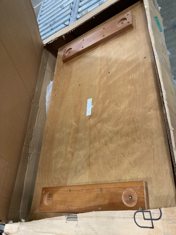 Photo 1 of ***PARTS ONLY***Nathan James Parker Mid Century Modern Desk, Small Desk with Drawer for Home Office or Bedroom with Solid Wood Legs, Raw Oak