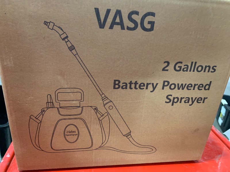 Photo 1 of 2 Gallon Battery Powered Garden Sprayer, Electric Sprayer, Weed Yard Lawn Sprayers with 5 Mist Nozzles & Retractable Wand & Adjustable Strap for Lawn, Garden, Yard