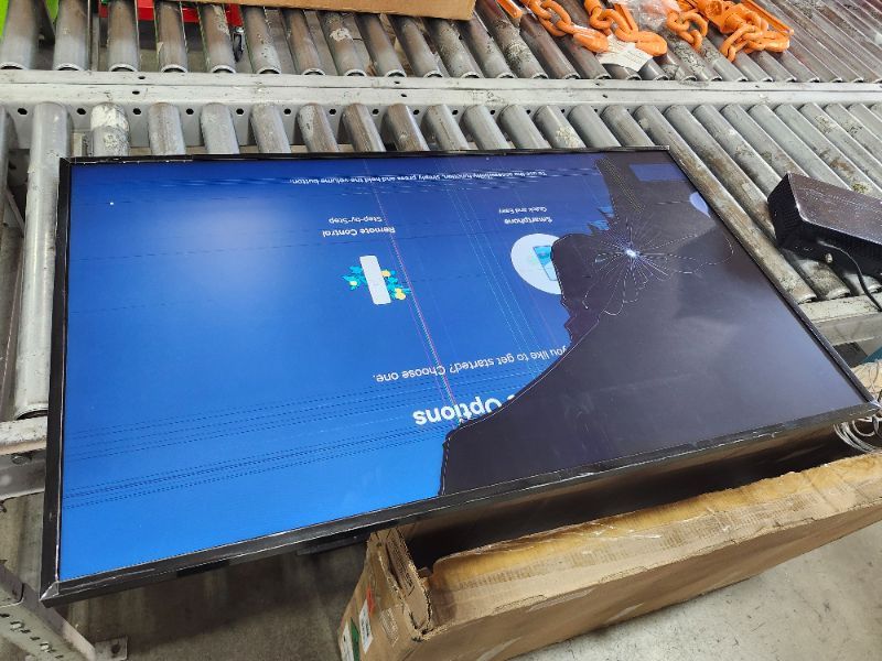 Photo 1 of ************SCREEN IS HEAVILY DAMAGED**********
Samsung 43-Inch Class QLED 4K LS03D The Frame Series Quantum HDR Smart TV w/Dolby Atmos, Art Mode, Anti-Reflection, Customizable Frame, Slim Fit Wall Mount with Alexa Built-in (QN43LS03D, 2024 Model)