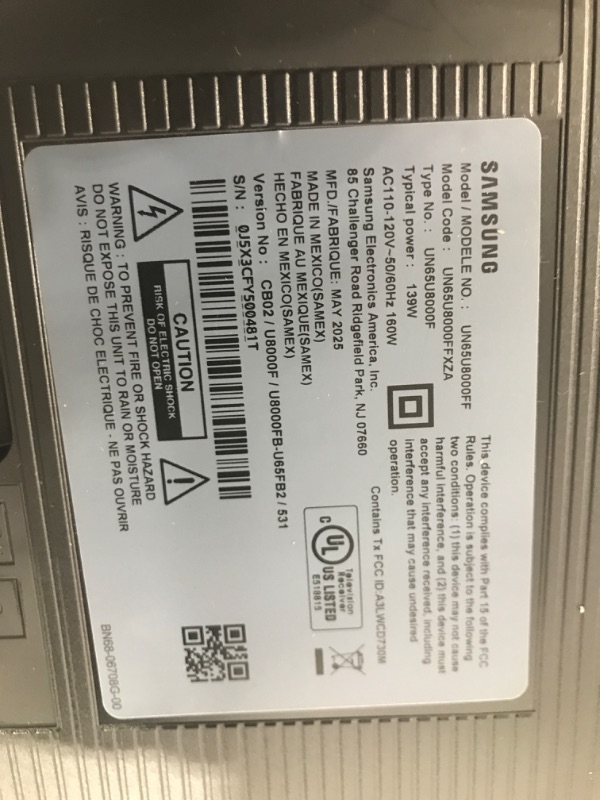 Photo 1 of **Broken Final Sale**
Samsung 65-Inch Class Crystal UHD U8000F 4K Smart TV (2025 Model) Endless Free Content, Crystal Processor 4K, MetalStream Design, Knox Security, Alexa Built-in