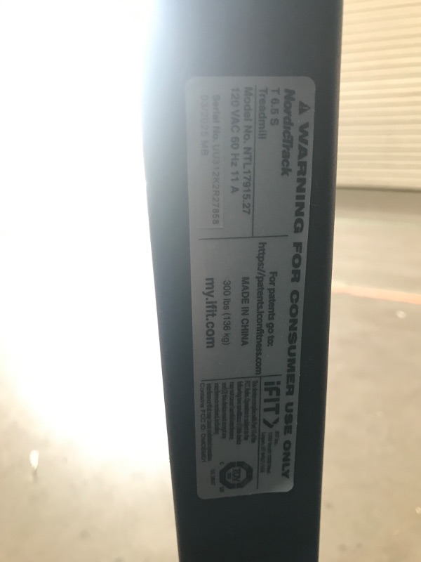 Photo 1 of ***PARTS ONLY**NordicTrack - T 6.5 S; Treadmill for Running and Walking with 5” Display and SpaceSaver Design - Black
