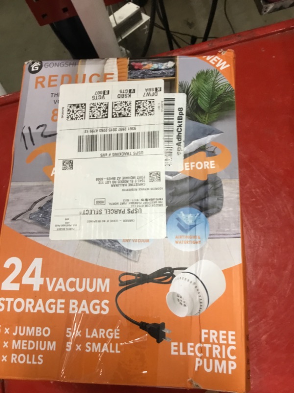 Photo 1 of 24 Pack Vacuum Storage Bags with Electric Pump, (5 Jumbo, 5 Large, 5 Medium, 5 Small, 4 Roll Up Bags) Space Saver Bag for Clothes, Mattress, Blanket, Duvets, Pillows, Comforters,Travel