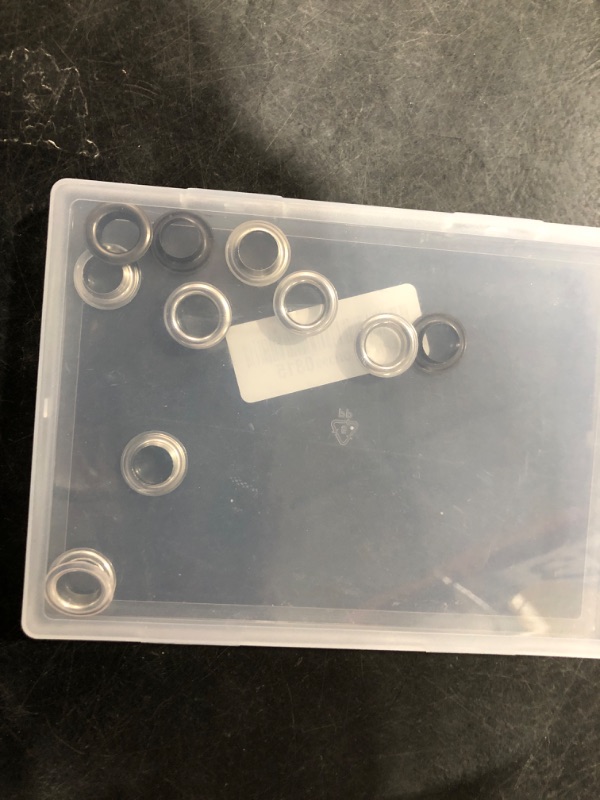 Photo 1 of Grommet Tool Kit, 1/2 Inch Grommets Eyelets Sets,100 Sets Grommets, Eyelets Kit with 3 Pcs Leather Punch Tool, Stainless Steel Grommets for Fabric, Canvas, Shoes, Tarps, Clothing (Black and Silver)