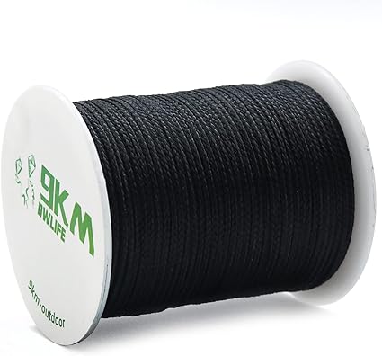 Photo 1 of 9KM DWLIFE Black Kevlar Cord, 50lb~1500lb, High Tensile Strength, Flame Resistant, Braided Fishing Line, Wind Chime String, Kite Line, Camping, Model Rocket, Outdoor Survival Strong String
