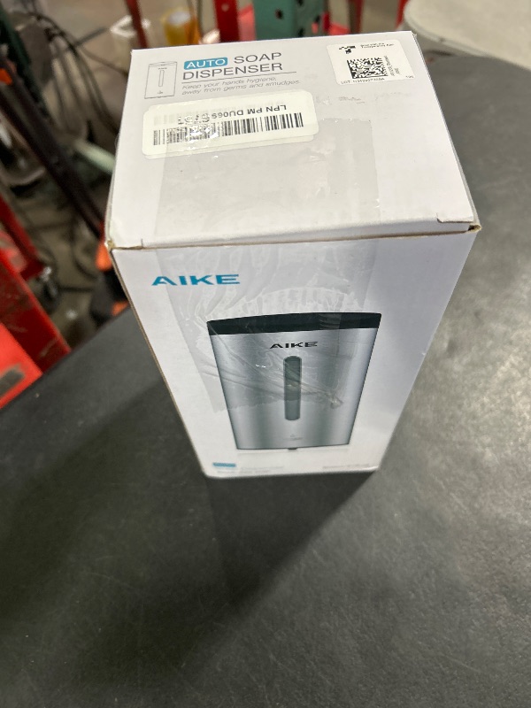 Photo 1 of AIKE Wall-Mount Automatic Liquid Soap Dispenser 27oz Large Capacity Brushed Stainless Steel Finish Model AK1205