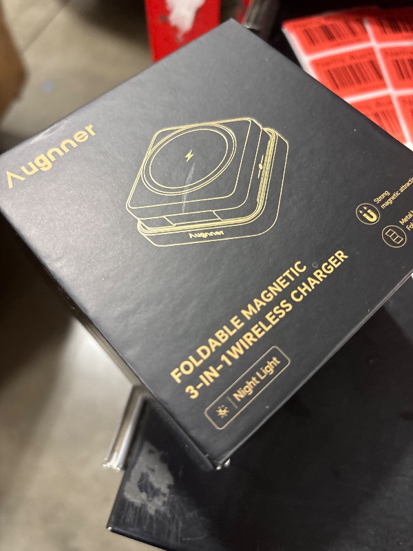 Photo 1 of ?2025 Upgraded? Wireless Charger 3 in 1, Foldable Wireless Charging Station with Night Light for Apple MagSafe Charger, Travel Magnetic Charger Stand, Nightstand Charging Station (20W Adapter)